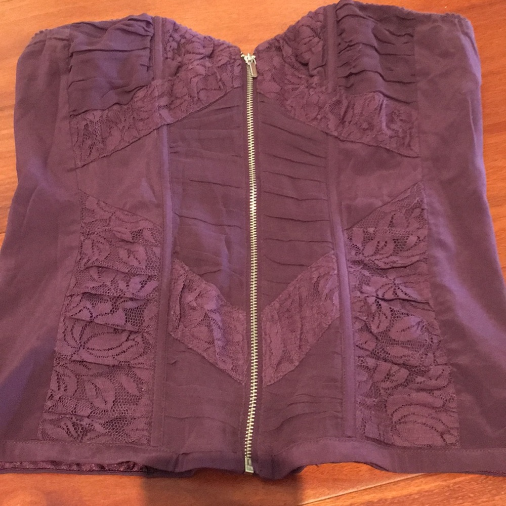 Plum fairy lace combo zip up corset